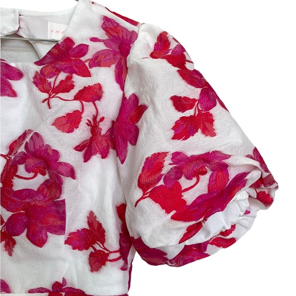 Entro Floral Puff Sleeve Open Back Mini Dress - Picture 3 of 6